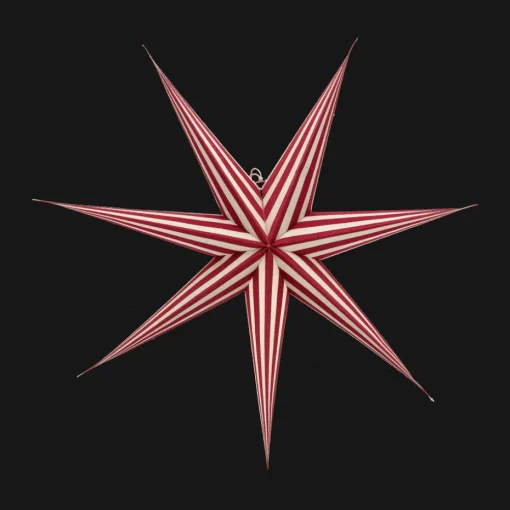 Bare Adventsstern weiß-rot gestreift