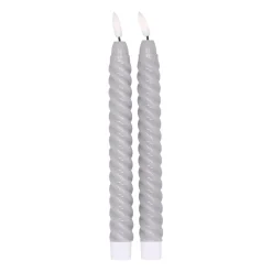 Twisted LED-Kerze 25cm 2er Pack
