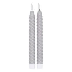 Twisted LED-Kerze 25cm 2er Pack