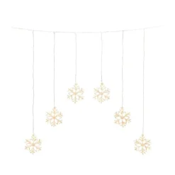 Vorhangkette Schneeflocken 6 Lichter 90 cm