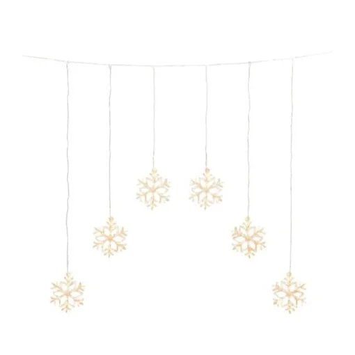 Vorhangkette Schneeflocken 6 Lichter 90 cm